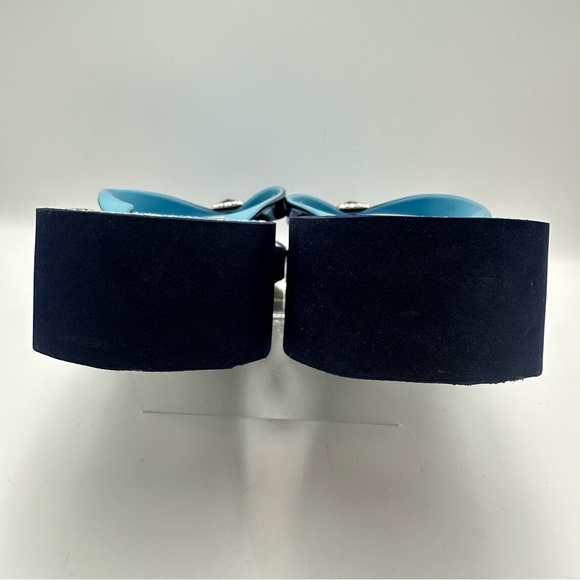 Brighton Blue Bella Capri Tiles Ink Flip Flop Wedge Rhinestone Womens Size 9 - Picture 4 of 12